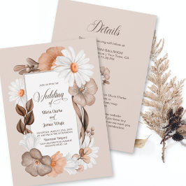 Invitation Tout en un Boho Rustique Automne Mariage Floral