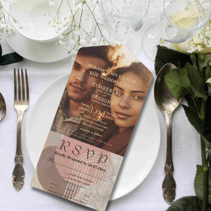 Invitation Tout En Un Boho Terracotta Brown site minimaliste Abstrait