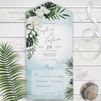 Boho Tropical Green Modern Aqua No Dinner
