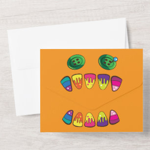 Invitation Tout En Un Bonbons Visage de Monstre
