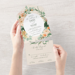 Invitation Tout En Un Botanique Boho Mariage floral