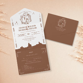 Invitation Tout En Un Bottes Russe Western Desert Cowboy Crâne