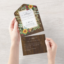 BUDGET 3en1 Bourgogne Tournesols Mariage RSVP