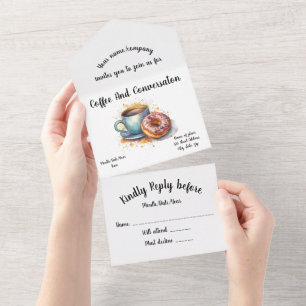 Invitation Tout En Un Café Et Donuts