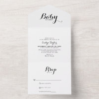 Calligraphie moderne Baby shower officiel