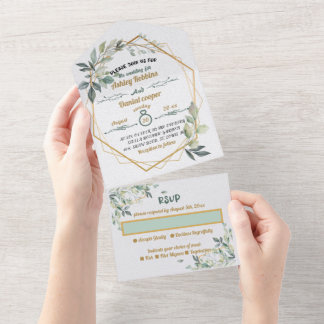 Invitation Tout En Un Carton d'Invitation de Mariage Tout Compris