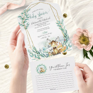Invitation Tout En Un Carton d'invitation et conseil pour Baby Shower su