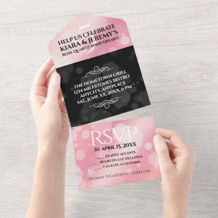 Invitation Tout En Un Célèbres 5èmes Noces de Quartz Rose
