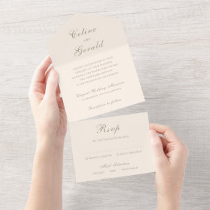 Invitation Tout En Un Celine Sandy Neutrals Mariage élégant