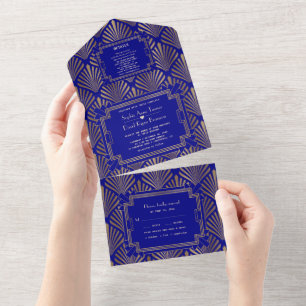 Invitation Tout En Un Charming Gold Great Gatsby Roaring Mariage des ann