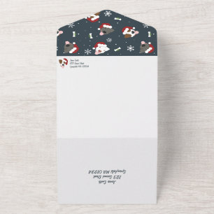 Invitation Tout En Un Chien père Noël - Joyeux Howlidays All In One Invi