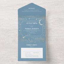 Ciel de nuit Stars Celestial Dusty Blue Mariage