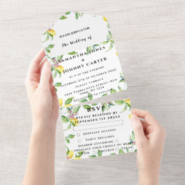 Invitation Tout En Un Citrus Fruit Exotique Jardin Citron Jaune Mariage
