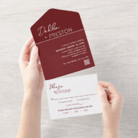 Code QR minimal Bourgogne Mariage moderne