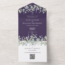 Code QR Monogramme Fleur de Lilas Mariage Violet