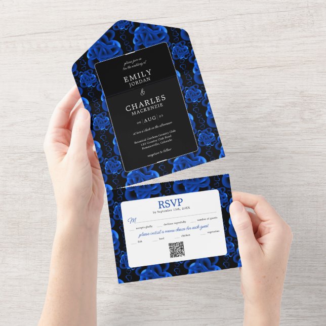 Invitation Tout En Un Coeurs abondants en un mariage Inviter (Déchirure)
