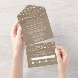 Invitation Tout En Un Collection de Mariages Rustic Burlap