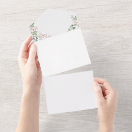 Invitation Tout En Un Couronne de fleurs de corolle Location Mariage de
