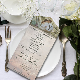 Invitation Tout En Un Crème Patiné blanchir Texture Couple Photo