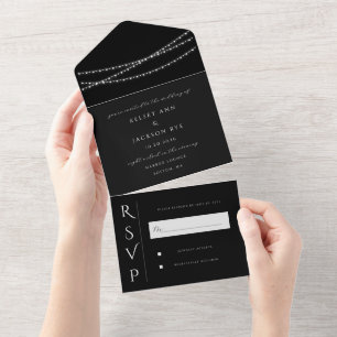 Invitation Tout En Un Dazzle Me Chic Wedding Enregistrer la date