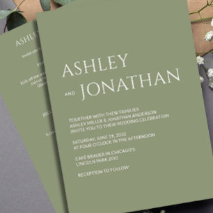 Invitation Tout-en-un de Mariage moderne gras et minimaliste