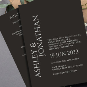 Invitation Tout-en-un de Mariage moderne gras et minimaliste