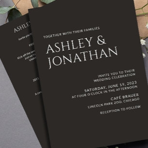 Invitation Tout-en-un de Mariage moderne gras et minimaliste
