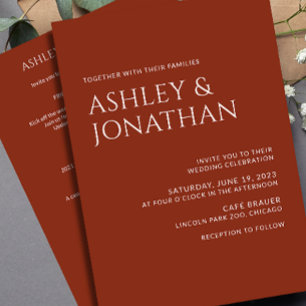 Invitation Tout-en-un de Mariage moderne gras et minimaliste
