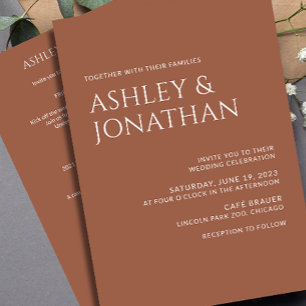 Invitation Tout-en-un de Mariage moderne gras et minimaliste