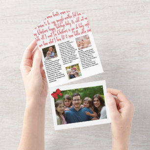 Invitation Tout En Un 🎄 de Noël de famille ✨ Bulletin photo