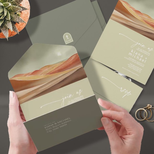 Invitation Tout En Un Desert Vibes Paysage Mariage ID1019 (Créateur téléchargé)