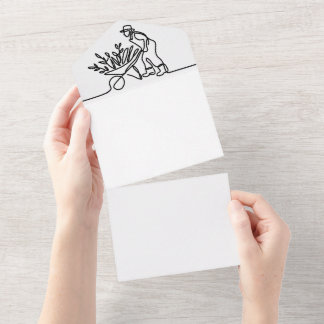 Invitation Tout En Un dessin d'un agriculteur ou d'un jardinier