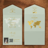 Destination Mariage Monde Passport Sage Vert Or