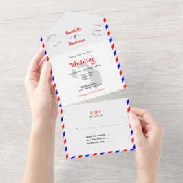 Invitation Tout En Un Destination Mariage Santorin Grèce Airmail