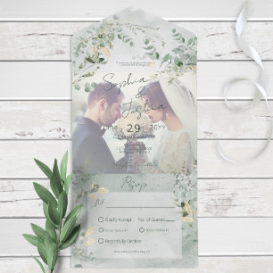 Invitation Tout En Un Dîner photo moderne et verdoyant