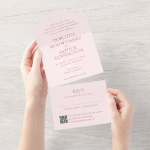Invitation Tout En Un Dorothy Pink Mariage élégant