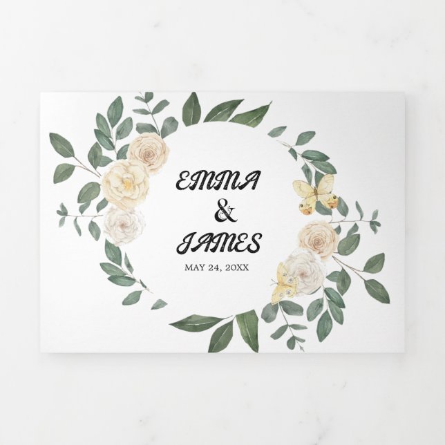 Invitation Tout-en-un du Mariage arrière (Page de couverture)