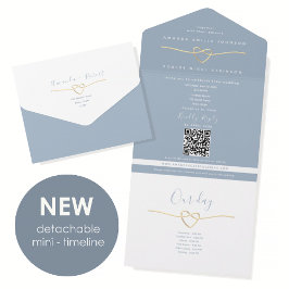 Invitation Tout En Un Dusty Blue Rope Heart Timeline All In One Wedding 