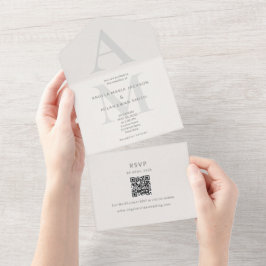 Invitation Tout En Un Éditorial Initial Mariage