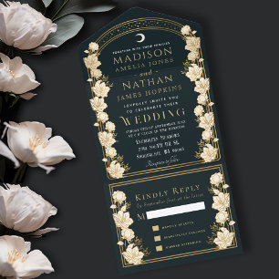 Invitation Tout En Un Elégant Arc Art Nouveau Mariage