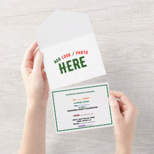 INVITATION TOUT EN UN ÉLÉGANT BLANC PERSONNALISABLE MODERNE VERIFIED DE 