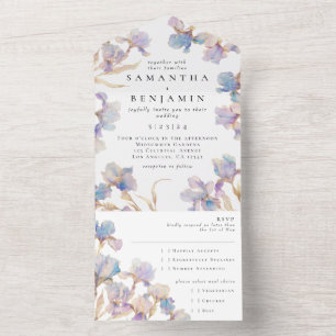 Invitation Tout En Un Elegant Boho Iris Mariage
