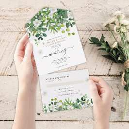 Invitation Tout En Un Elégant Jardin botanique Printemps Mariage été