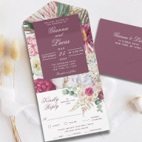 Elégant Mariage campagnard floral Boho aquarelle