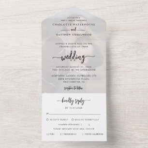 Invitation Tout En Un Élégant Mariage de script photo