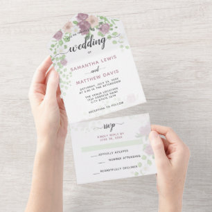 Invitation Tout En Un Élégant Mariage floral de printemps