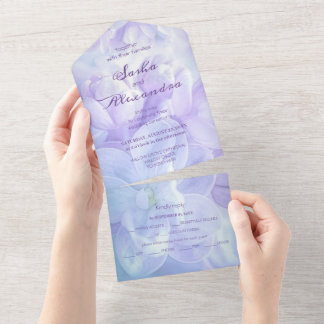 Invitation Tout En Un Élégant Mariage Lilac violet clair