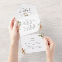 Élégant Mariage orange brûlé avec RSVP perforé