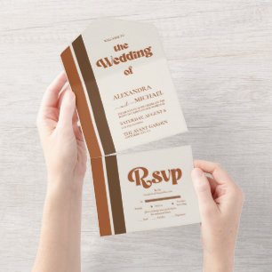 Invitation Tout En Un Élégant Mariage Whimsical en terre cuite