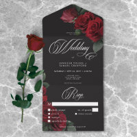 Élégant Moody Blood Red Roses Mariage Dîner